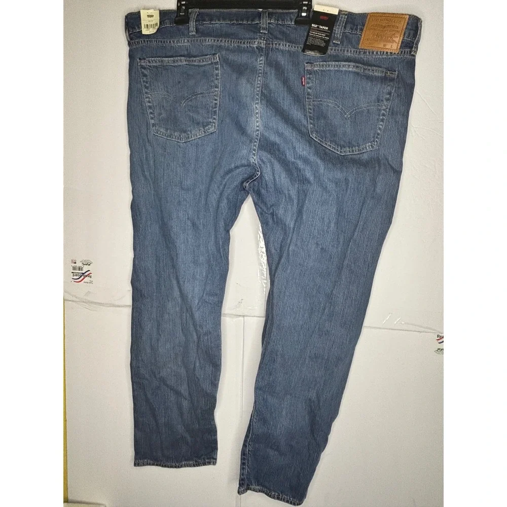 Levis 502 Taper Jeans Mens 48x32 Blue Medium Wash Eco Ease Stretch 596840150 NEW